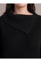 Peak New Season Black Asymmetrical Turtleneck Women's Knit Sweater - 2