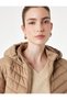 Quilted Padded Jacket with Zippered Hood and Pockets - 2