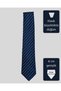 Turquoise Blue Striped Navy Blue Tie – 8 cm Wide. - 4