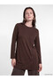 Brown Ornamental Buttoned Soft Touch Women's Tunic