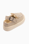 Cathy Beige Suede Fur-Lined Women's Slippers - 4