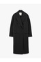 Long-Sleeved, Button-Down, Pocketed, Wrap-Style Cashmere Long Coat. - 5