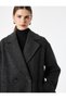 Long Sleeve Pocketed Oversized Long Wrap Coat - 5