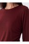Peak New Season Burgundy Asymmetrical Cut Ruched Blouse - 3