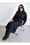 Seray New Season Black Plus Size Belted Shirt Dress