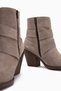 Yuri Genuine Leather Mink Fur Double-Buckle Chunky Heel Women's Cowboy Boots. - 6
