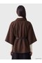 Peak New Season Brown Belted Women's Cashmere Poncho Coat - 4