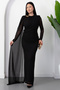 Bicycle collar buckle shawl detail dress k-262760 - 3