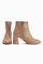 Marion Nude Crocodile Patterned Heeled Women's Boots - 5