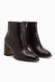 Marion Coffee Crocodile-Patterned Heeled Women's Boots. - 3