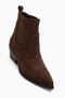 Freya Genuine Leather Brown Suede Embroidered Heeled Women's Cowboy Boots. - 2