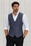 Men's V-Neck Vest Navy Blue Micro Fitted 56111