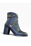 Women's Thick Heeled Buckle Boots - 6