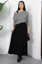 Oval collar striped dress two-piece set dks1475 - 3