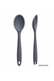 Si̇monahome Set of 2 Silicone Spoons, Anthracite, 27 Cm, 2 Spoons for Cooking and Serving. - 3
