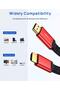 كابل HDMI 4K بطول 3 أمتار، كابل HDMI 2.0 مسطح فائق السرعة 18 جيجابت في الثانية، أحمر اللون - 7