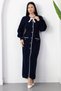 Bicycle collar button detail bow knit dress pl1430 - 5