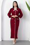 Bicycle collar button detail bow knit dress pl1430 - 4