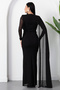Bicycle collar buckle shawl detail dress k-262760 - 8