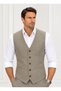 Men's V-Neck Beige Vest 56120 - 2