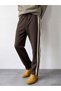 Peak New Season Brown Striped Drawstring Pants for Men - 2