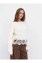 New season women's knit blouse with lace details and a round neckline 190869. - 7