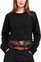 New season women's knit blouse with lace details and a round neckline 190869. - 2