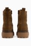 Minna Genuine Leather Walnut Suede Lace-Up Women's Boots - 7