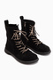 Florine Black Suede Double-Laced Women's Boots. - 3