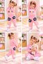 Girls' Pink Tracksuit with Floral Print – Sweatshirt and Jogger Pants, 2-Piece Set. - 2