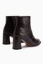 Marion Coffee Crocodile-Patterned Heeled Women's Boots. - 6