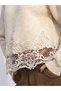 New season women's knit blouse with bicycle neckline and lace details 190869 - 3