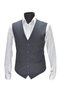 Men's V-Neck Vest Navy Blue with Grey Accents 56114 - 6