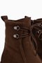 Joey Coffee Suede Lace-Up Chunky Heel Women's Boots - 5