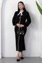 Bicycle collar button detail bow knit dress pl1430 - 4