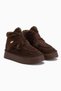 Celia Coffee Suede Fur-Lined Hook-And-Loop Closure Thick-Soled Women's Boots - 3