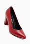 Emily Genuine Leather Red High-Heeled Women's Shoes.