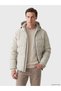 Peak New Season Beige Regular Fit Hooded Men's Puffer Jacket