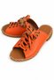 Orange Genuine Leather Lace-Up Women's Sandals – Leather Sole - 6