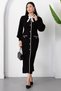 Bicycle collar button detail bow knit dress pl1430