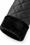 Women's Black Hooded Fur-Trimmed Quilted Jacket with Zip Detail HZL28W-BD5197 - 5