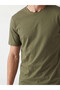 Peak New Season Khaki Crew Neck Combed Cotton Men's T-Shirt - 3