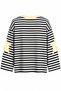 Yellow Collar Creative Printed Striped T-Shirt - 1127 - 2