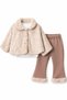 Baby Girl Plush Romper with Pearl Buttons, 3-Piece Set, Plush-Lined Legs, 9–24 Months.