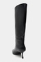 Namor Black Matte Pointed Toe Stiletto Heel Flat-Calf Women's Boots - 8