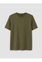 Peak New Season Khaki Crew Neck Combed Cotton Men's T-Shirt - 5