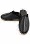 Black Genuine Leather Men's House Slippers |   Leather Sole - 2