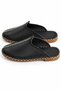 Black Genuine Leather Men's House Slippers |   Leather Sole - 4