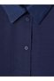 Peak New Season Navy Blue Loose Fit Satin Women's Shirt. - 6
