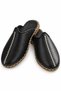 Black Genuine Leather Men's House Slippers |   Leather Sole - 6